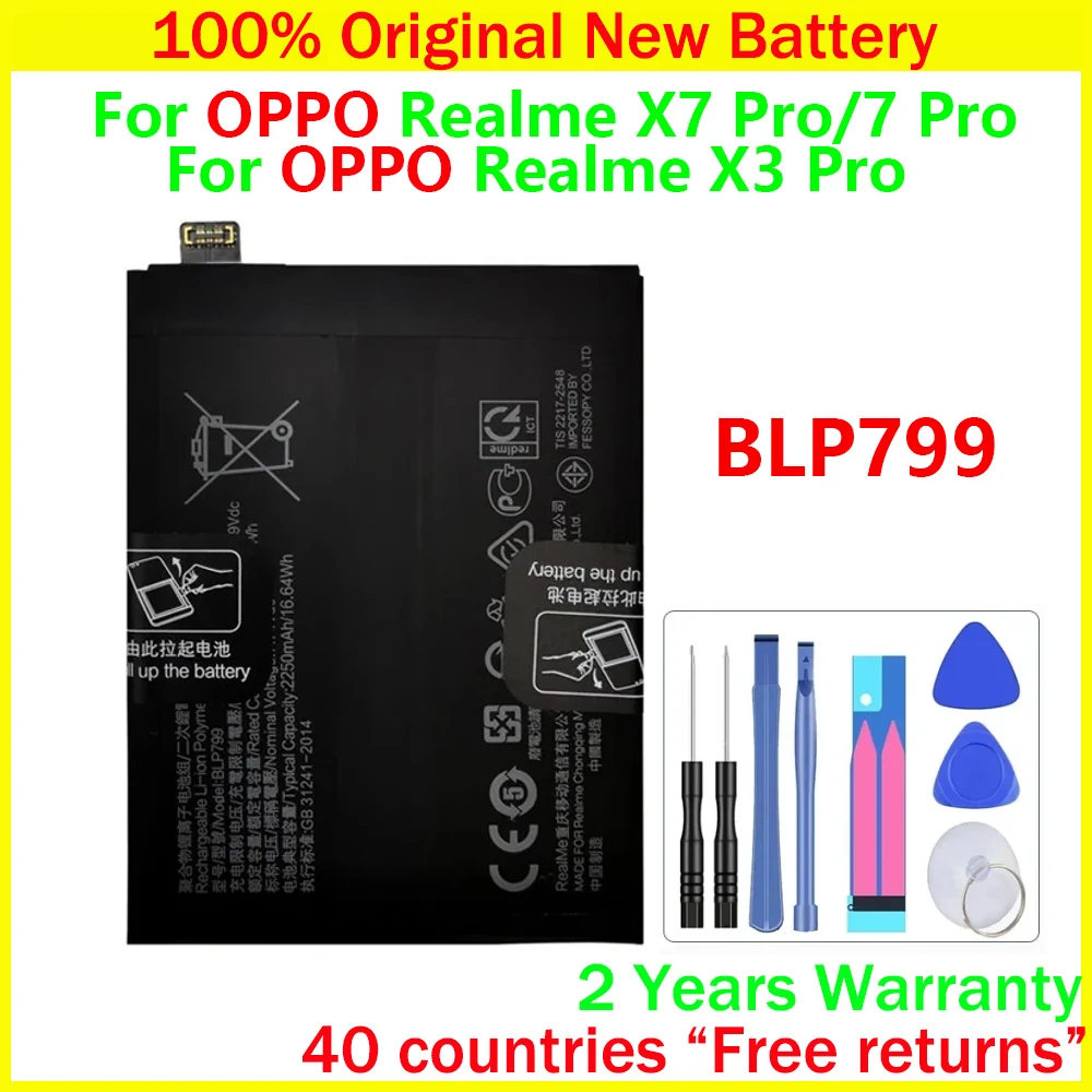 

New Original BLP799 Battery For OPPO Realme X7 X3 7 Pro Realme7 Pro RMX2170 RMX2121 RMX2111 Batteries With Free Tools