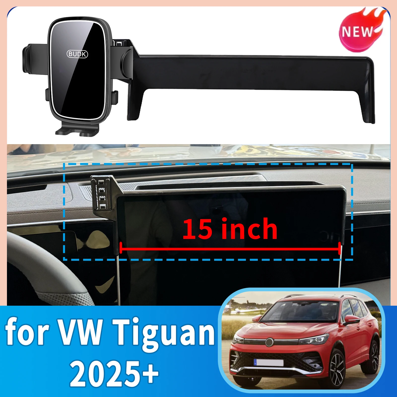 fit for VW Tiguan 2025 2026 Car Phone Holder Magnetic On Screen MagSafe Mount Wireless Charging Base Car Accessory