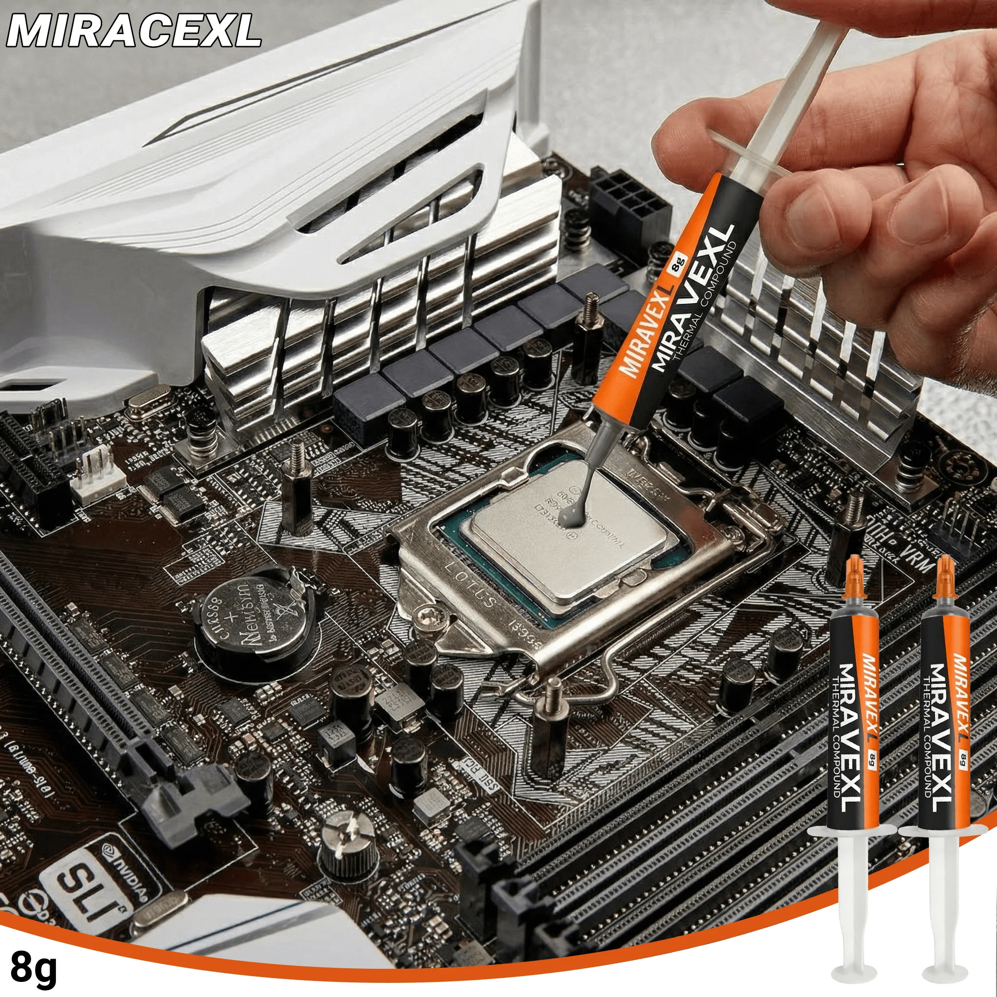 

Термопаста MIRAVEXL 8г: Высокоэффективная охлаждающая смазка для CPU, GPU, ПК, PS4, Xbox. Непроводящая термопаста для радиаторов.
