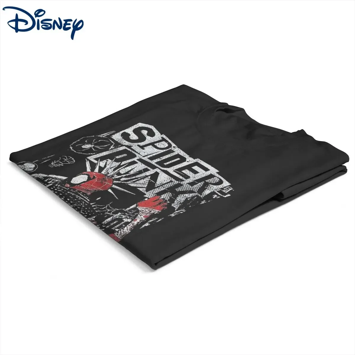 Disney Retro Spider Punk Spiderman T-Shirts Men O Neck 100% Cotton T Shirts into the Spiderverse Short Sleeve Tee Shirt Clothes