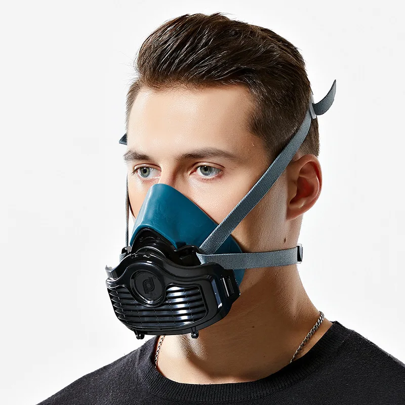 

Silicone Half Mask Respirator With Goggles Filter cotton Suitable For Carpentry Grinding House Decoration Mining Spray Paint