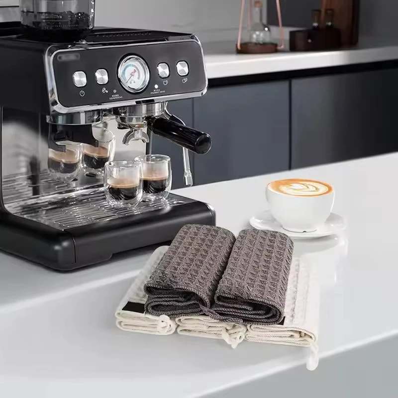 1/4pcs Coffee Bar Cleaning Towels Super Absorbent Microfiber Cleaning Cloth Towel Home Barista Clean Tool Coffee Machine JJ2794