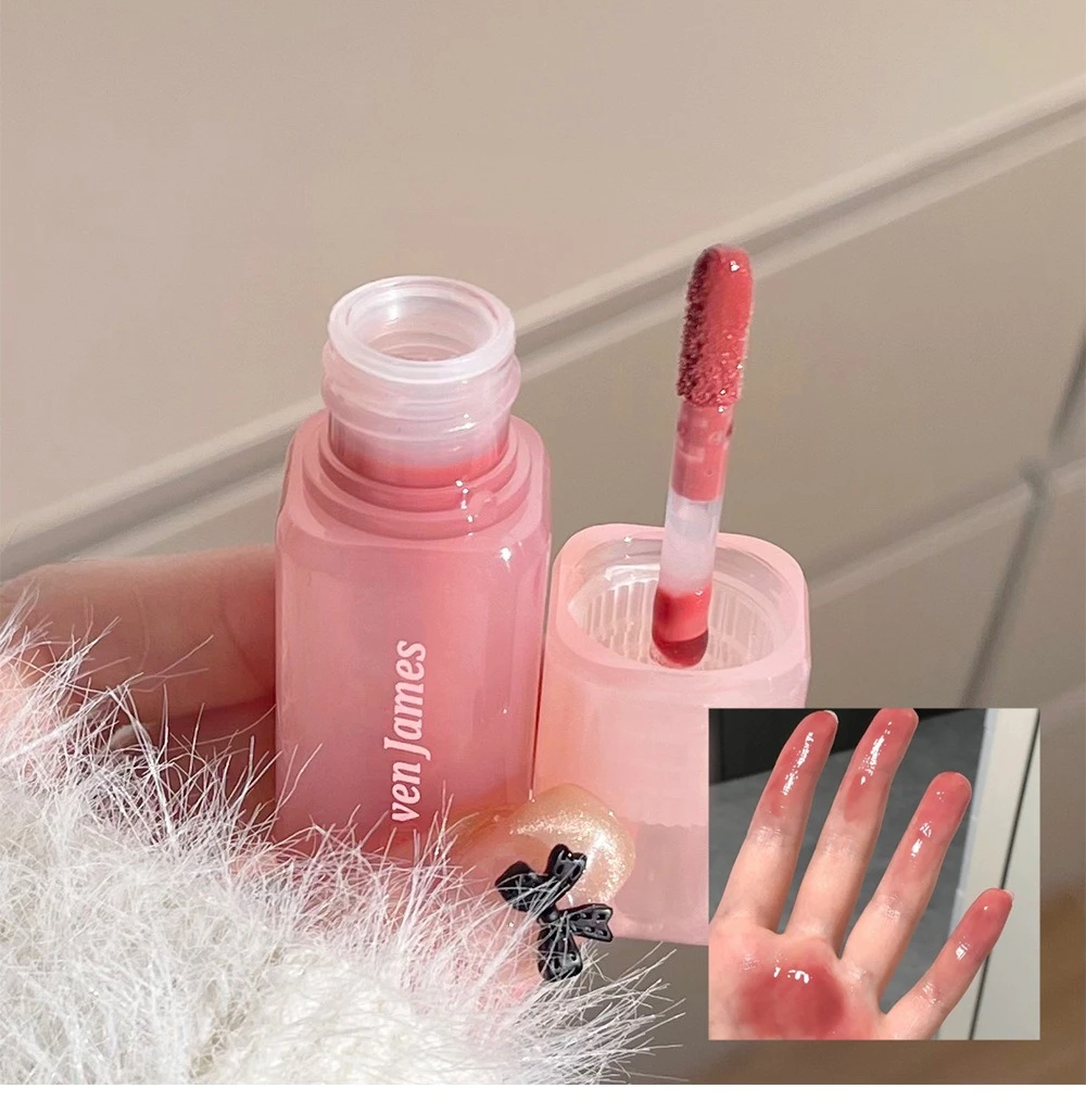 High Shine Glass Finish Lip Glaze,Lip Moisturizing Plumping Lip Gloss Water Mirror Liquid Lipstick,Long-lasting Natural