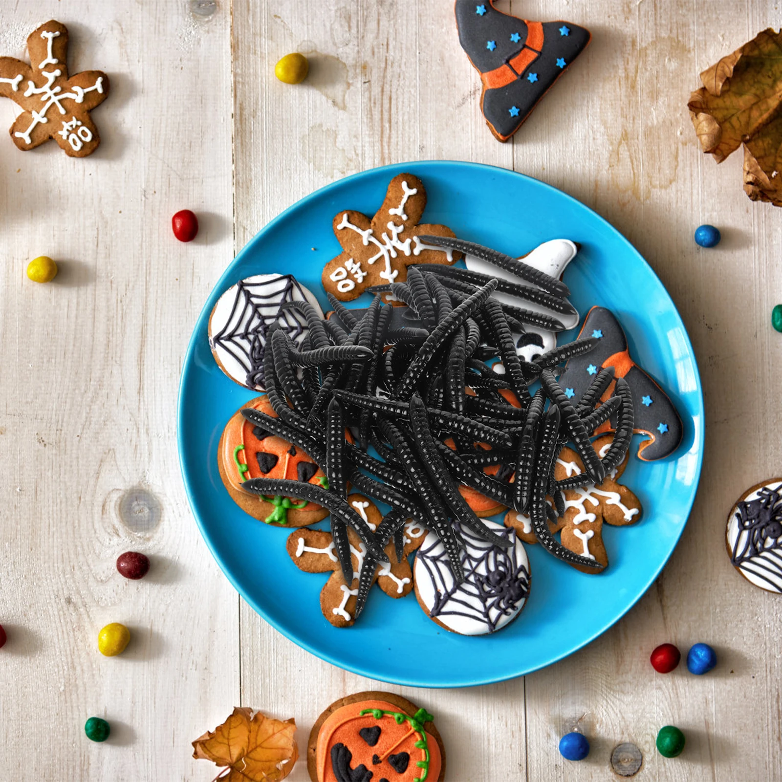 50 pezzi realistici morbidi TPR simulazione insetti oggetti di scena giocattoli scherzo festa di Halloween vermi figure per bambini facile da pulire riutilizzabili