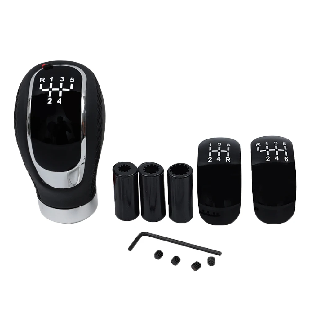Universal 5/6 Speed Gear Shift Knob Shifter Lever Handle Modified Stick Leather Auto Accessories For All Manual Car Modles