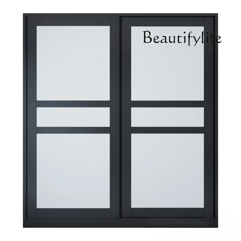 Nordic Bedroom Sliding Door Wardrobe Simple Modern Economical Sliding Door Wardrobe Assembly Multifunctional