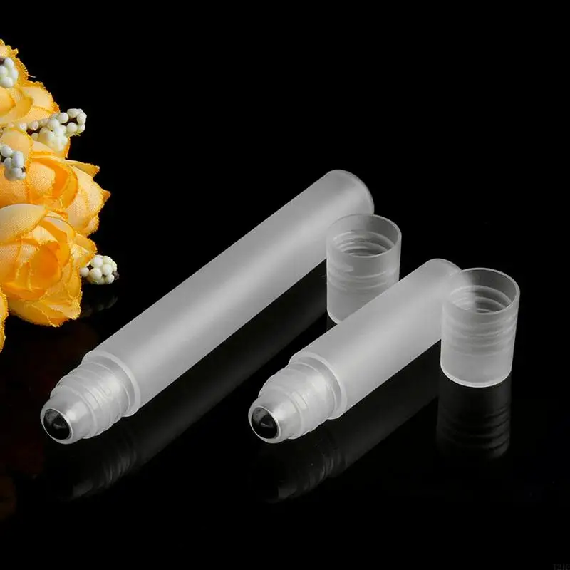 T21C 5ml/10ml Empty Perfumes Roll Roller Ball Bottle On Plastic Stainless Steel Liquids Oil Container Refillable Bottles