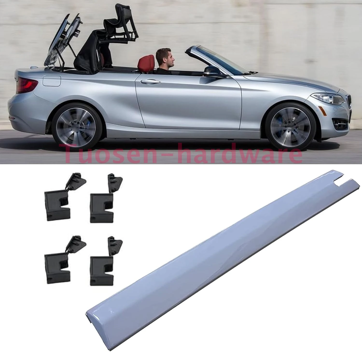 

Set Of 5 Left Convertible Roof Molding + Clips Kit Set For BMW E93 335i M3 F83 F33 420i F33 430i M4 54377184037 54377187747