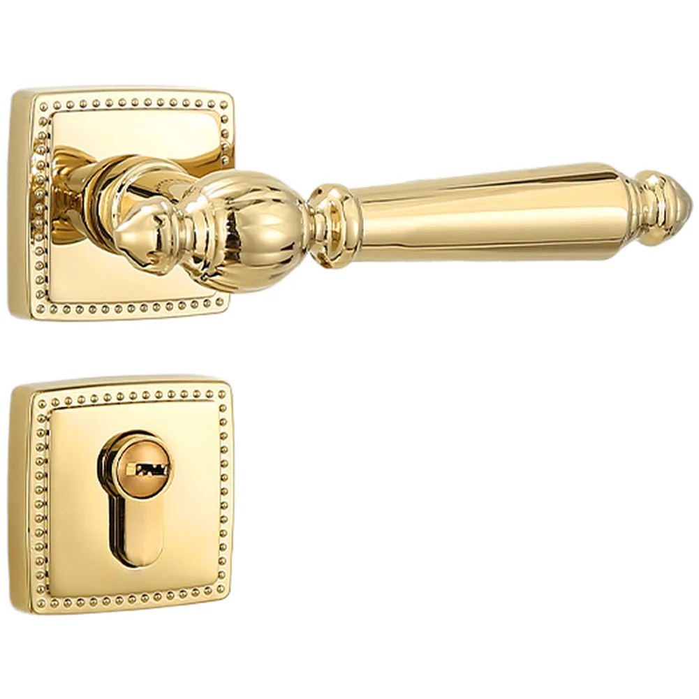 Luxury Matte Black Zinc Alloy Interior Door Lock Magnetic Silent Rounded Knob Handle For Bedroom Wooden Door Home Hardware Part
