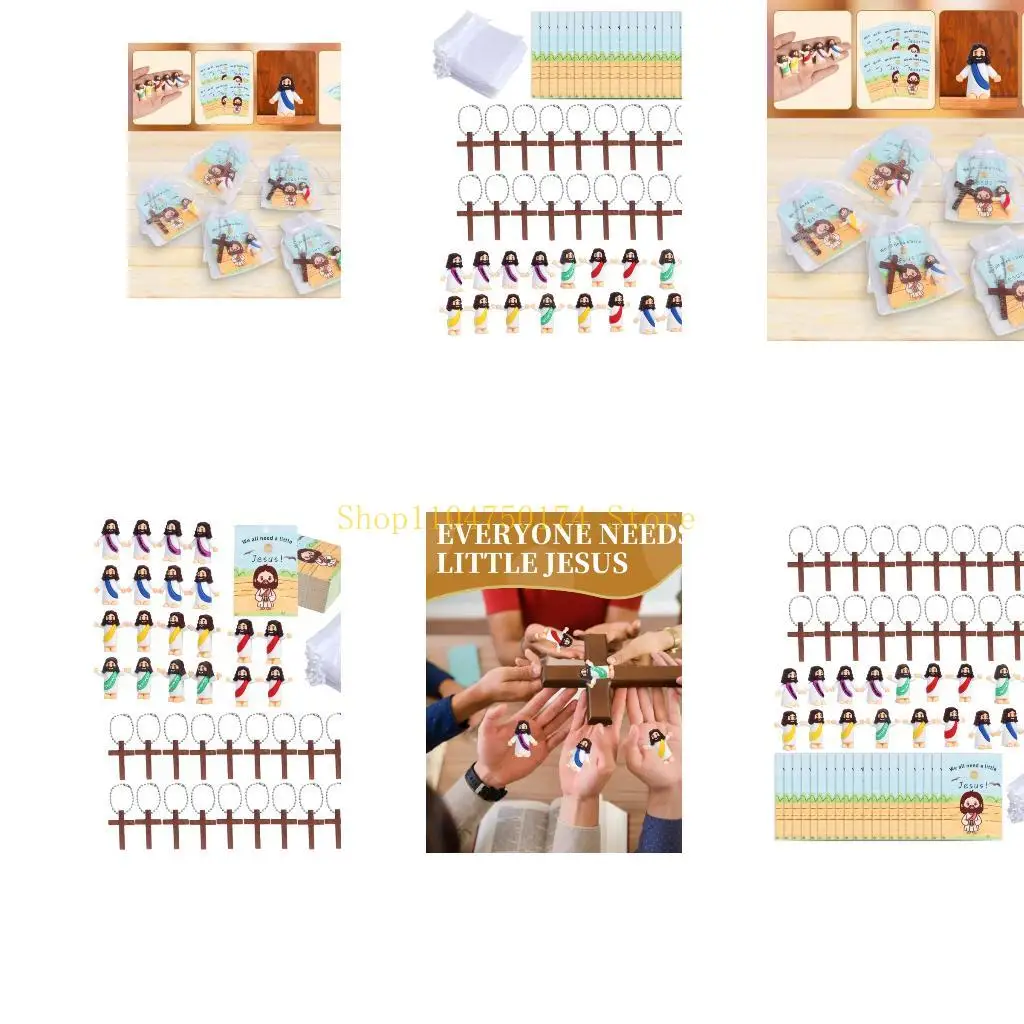 20Pcs Pocket Sized Christ Savior Charm and Devotional Cards Crosses Bags Children Spiritual Learning Tool for Believers top sale
