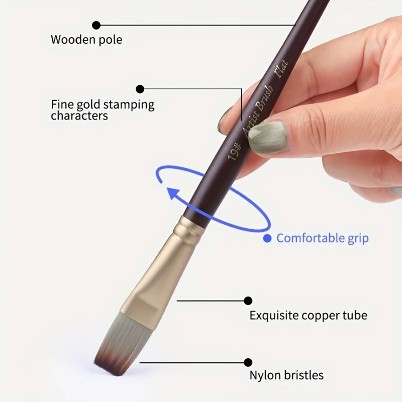 24 Pcs High Quality Nylon Hair Paint Brush Portable Simulated Leather Cloth Bag Oil Painting Brush Watercolor Set  Art Supplies