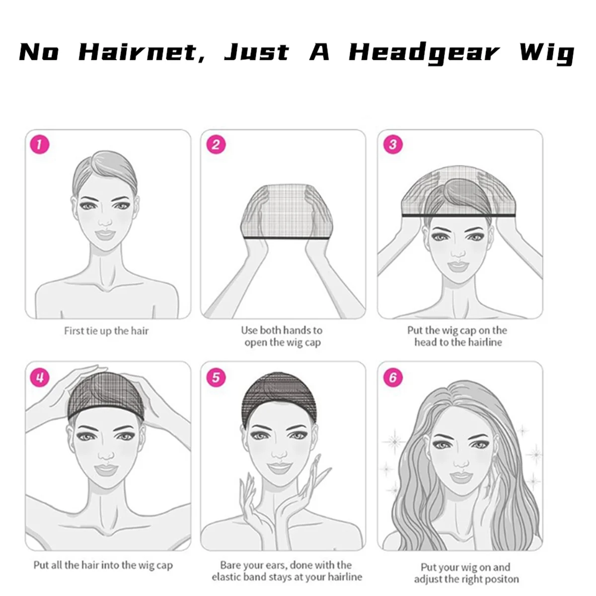 Fashion Wig Short Hair Middle Parted Color Head Chemical Fiber High Temperature Silk Ladies Wig Head Covering,C