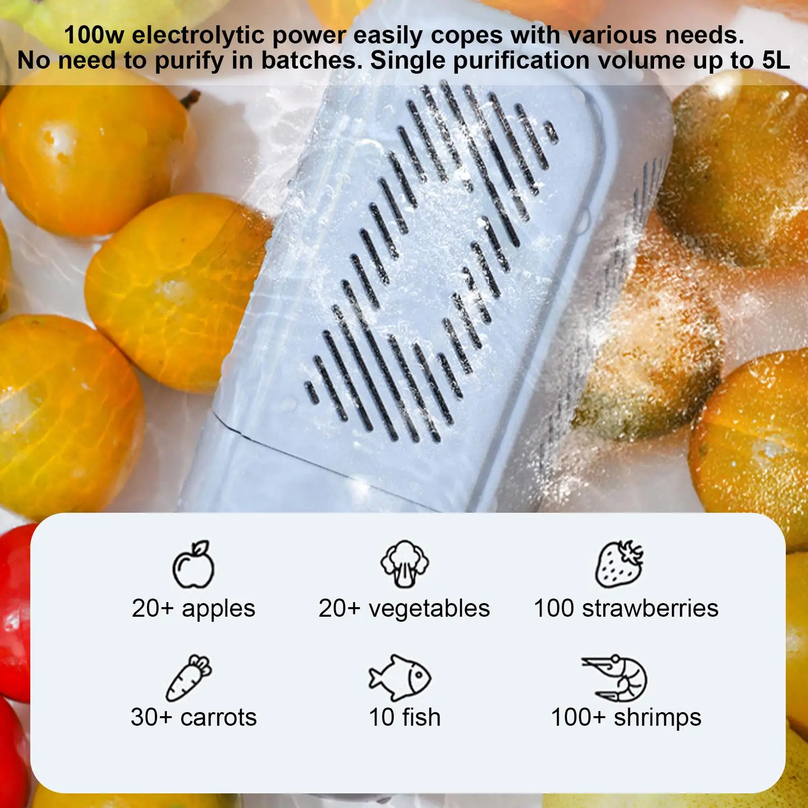 

Vegetable Washer Fruit And Vegetable Purifier Cleaner Washer Efficient Portable Device Purification Spinner For Household
