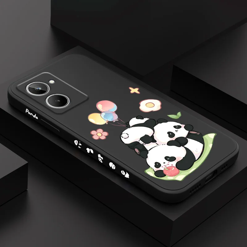 

Picnic Panda Phone Case For OPPO Realme 11 10 9 9i 8 8i 7 Pro Plus C35 C21Y C25Y C25 4G 5G Liquid Silicone Cover