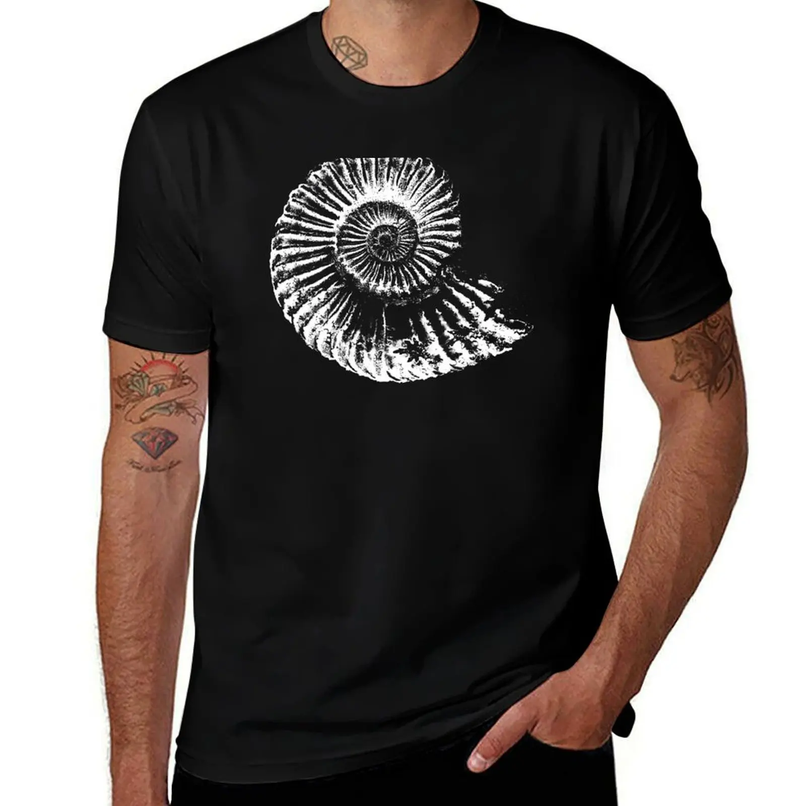 Ammonite fossil tshirt, ideal gift for fossil hunters T-Shirt cute tops sports fans Blouse man t shirt black t-shirts for men