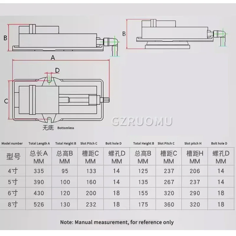 

Industrial Grade 6 Inch Flat Nose Plier High Precision Angle Fixed Vise With Base For CNC Milling Machine
