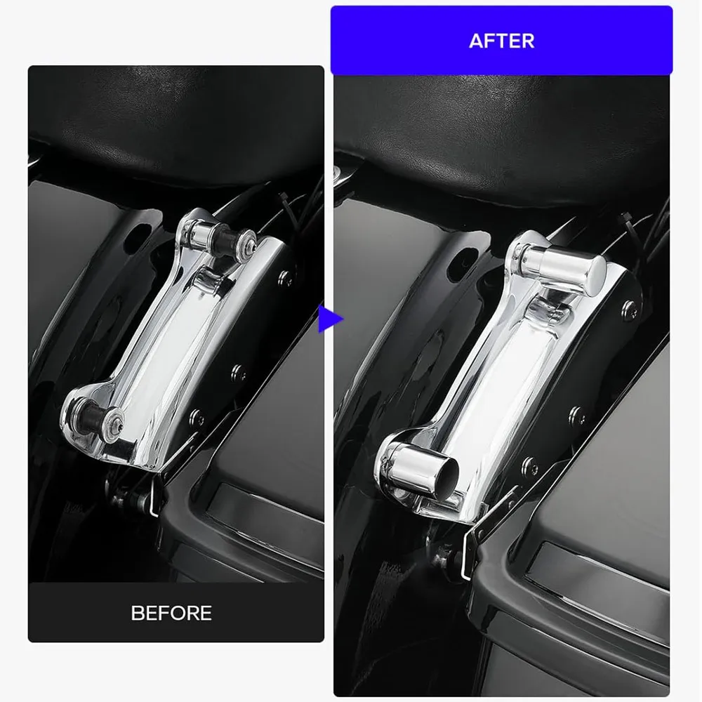 4pcs Motorcycle Chrome Docking Hardware Point Cover Aluminum For Harley Touring Dyna Softail Sportster XL Fat Bob Springer Glide