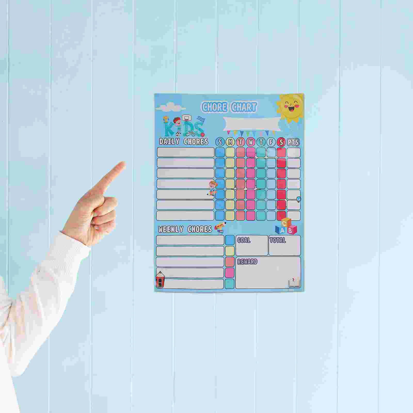 Tabla de comportamiento para tareas domésticas, pegatinas de calendario con imán para nevera, calendarios para niños pequeños