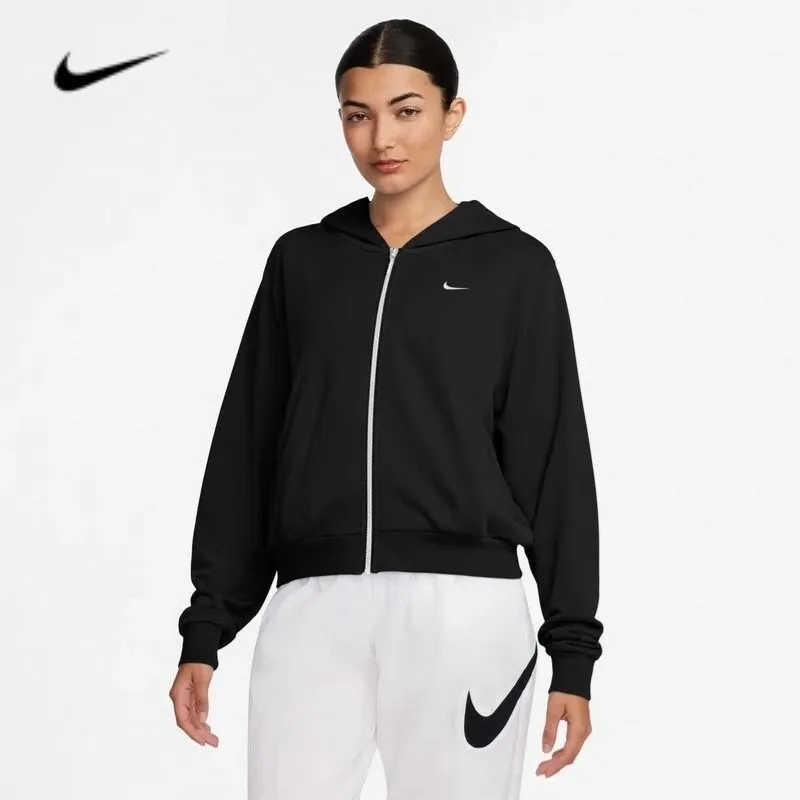 Chaqueta a Cuadros Vintage Unisex Nike, Estilo Urbano Neutral para Primavera/Otoño, Chaqueta Casual Cortavientos FN2420-010 1PCS