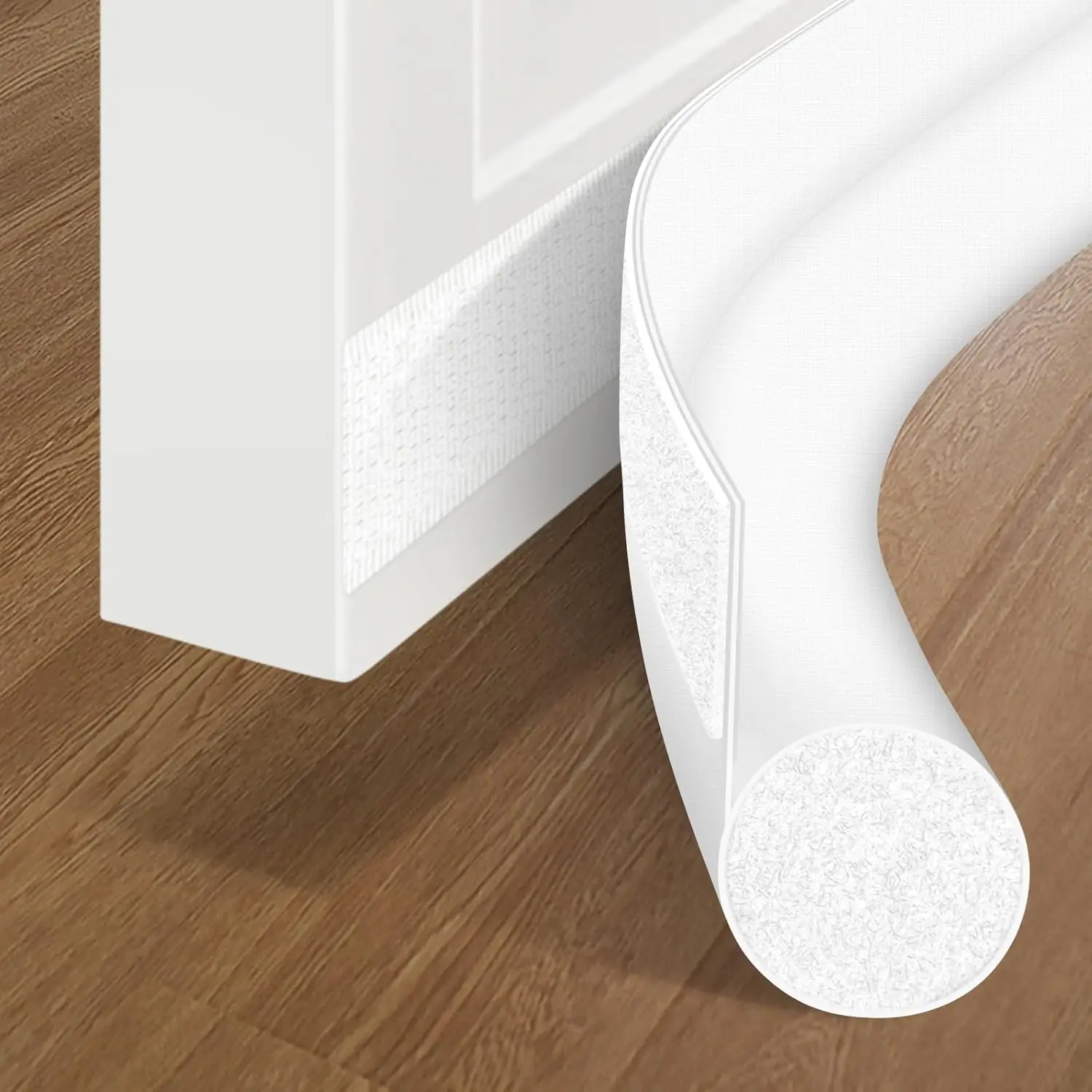 

36-Inch Under Door Draft Stopper - 2-Inch Gap Filler, White Door Sweep for Noise, Air & Smell Blocking, Energy Saving