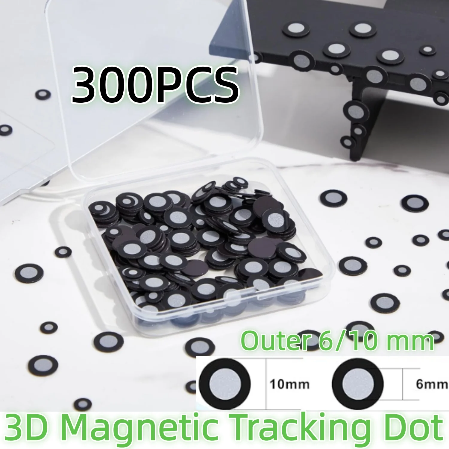 100-1000 Stück Magnetische Hochreflektierende Markierungspunkte für Handgehaltene Laser-3D-Scanner Zielpositionierungspunkte Innen 6,0mm Außen 10mm