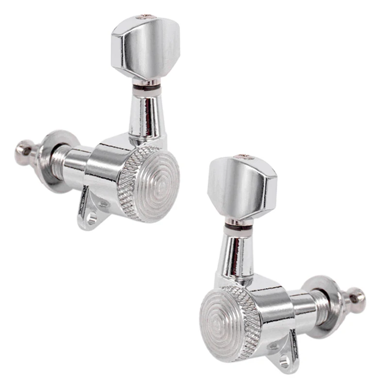 6R Chrome Locked String Tuning Pegs Key Tuners Machine Heads for Acoustic Electric Guitar Lock Style