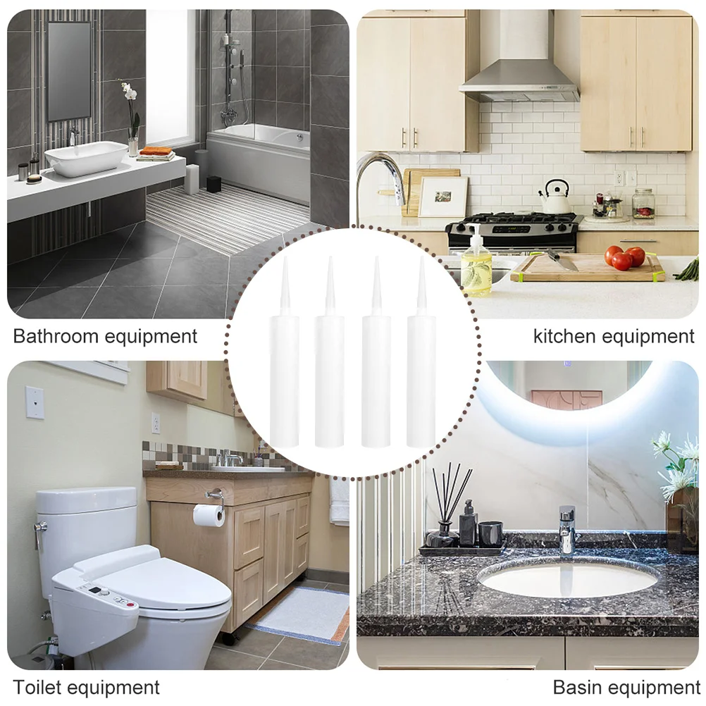 

4Pcs Reusable Caulking Tubes Empty Sealant Caulk Tubes Portable Lightweight for Epoxy Latex Grout Repair Empty Caulk Tube