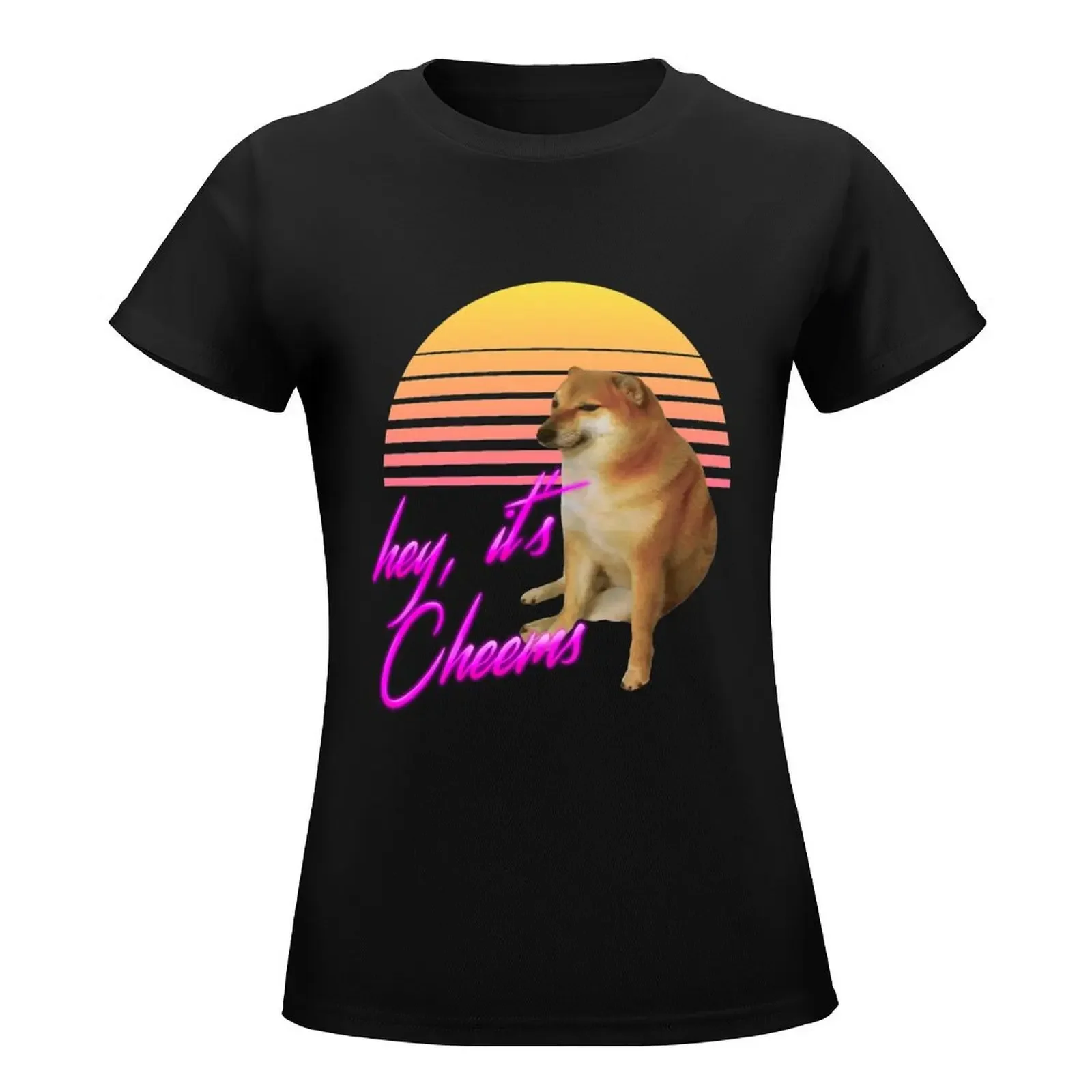 Cheems (Vaporwave) T-Shirt female tops summer clothes lady clothes Summer Women's clothing