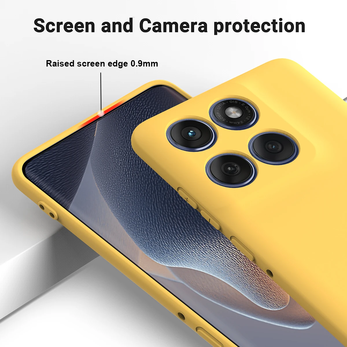 Original Flüssig-Silikon Hautgefühl Handyhülle für Moto G77/67/57/17 Power G86 Edge 70 Ultra 60 50 Pro mit Handschlaufe Schutzhülle – Detail 3