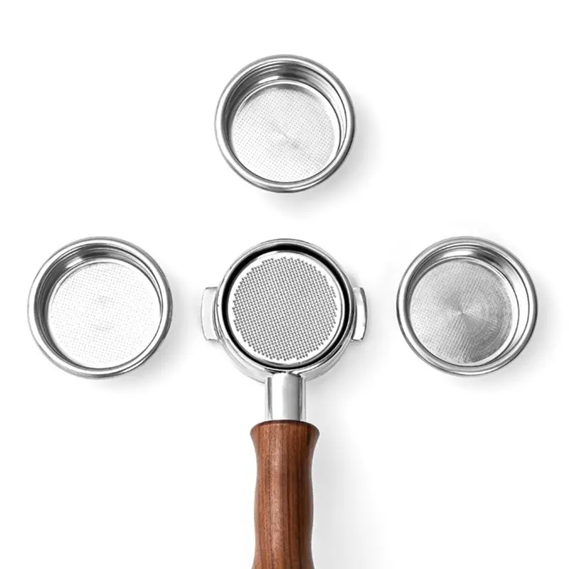 SEWS-Stainless Steel 58.5MM Espresso Filter Powder Bowl, Bilayer Coffee Basket For Enhanced Flavor Extraction