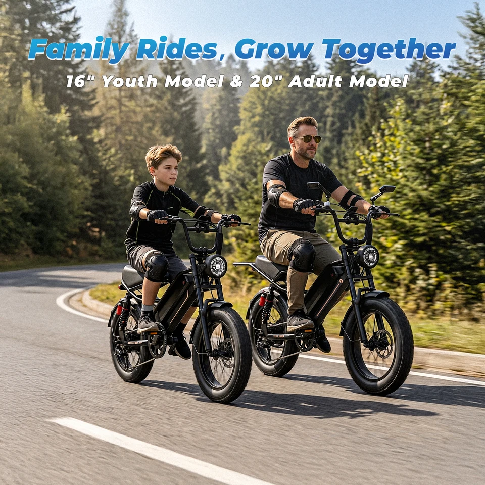 Electric Bike with Peak 2000W Motor, 600Wh Battery Electric Bicycle, Fat Tire Dirt Bike with Cruise Control, 55 Miles Moped Ebike that Suitable for Small Riders & Teenagers image 4