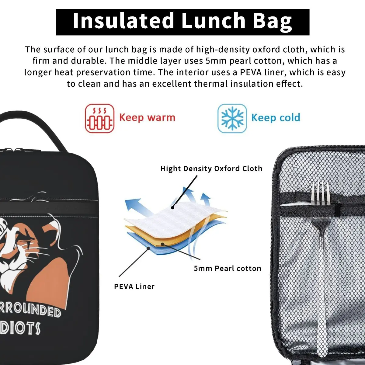 Benutzerdefinierte The Lion King Isolierte Lunch-Tragetasche für Frauen, Cartoons, tragbare Thermo-Kühlbox, Bento-Box, Arbeit, Schule, Reisen