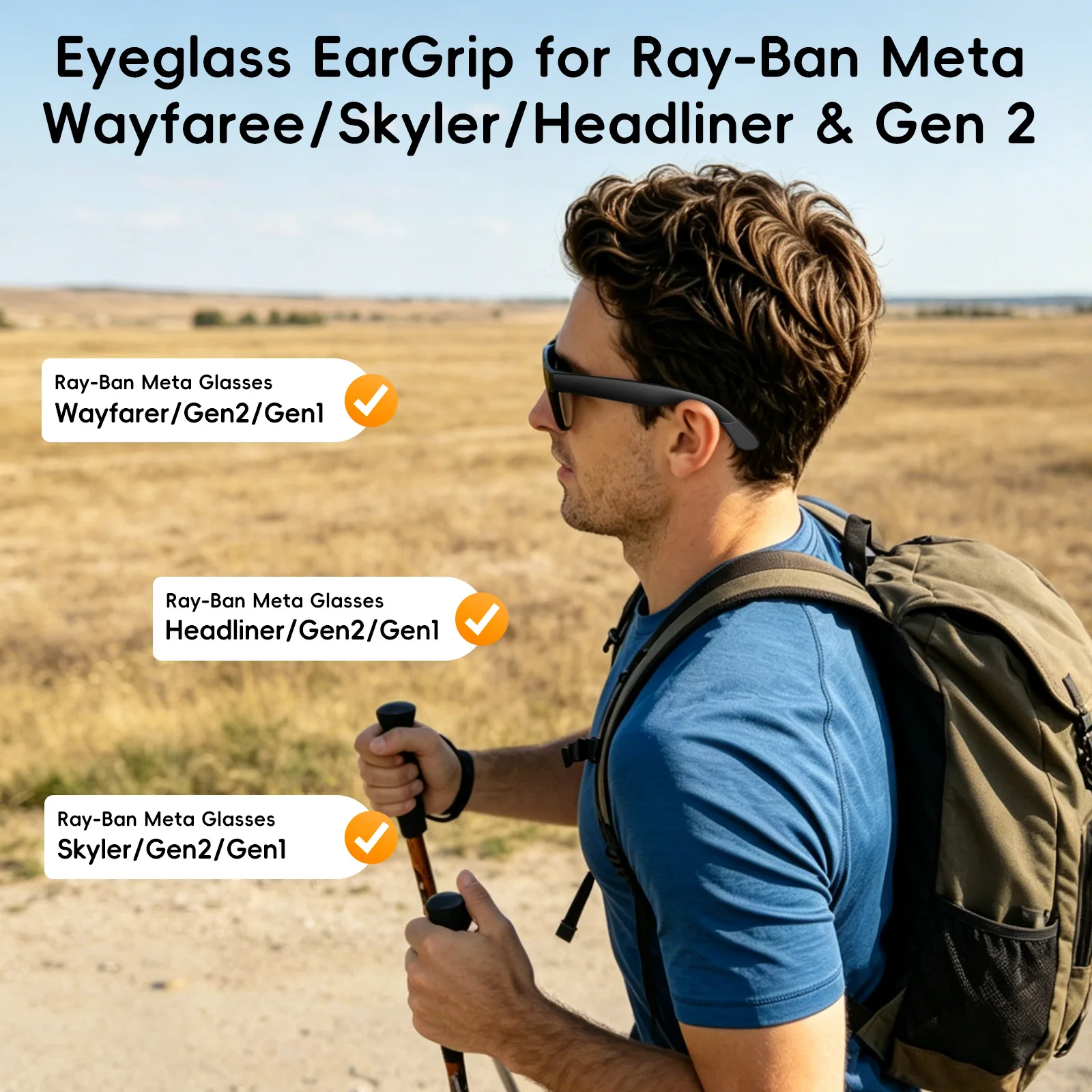 3 Pairs Anti-Slip Silicone Eyeglass Ear Grips For Ray-Ban Meta Wayfarer/Skyler/Headliner&Gen 2 Smart Glasses Elastic Retainer view 5