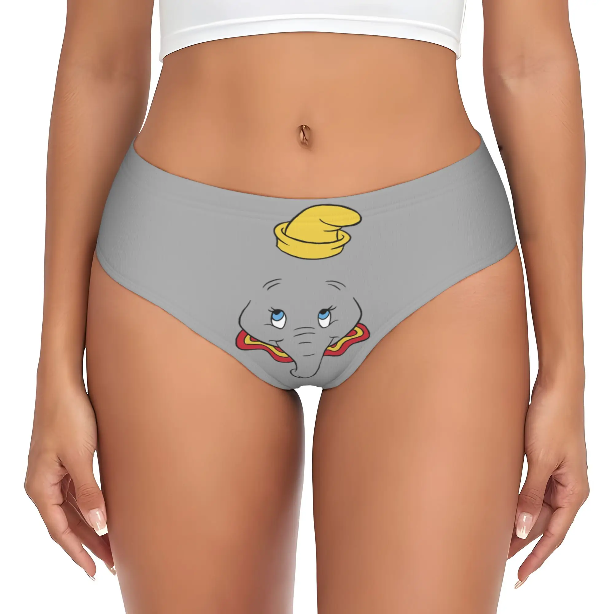 Custom D-Dumboes Cartoon Brief Panties Womens Comfort Cute Elephant Underwear