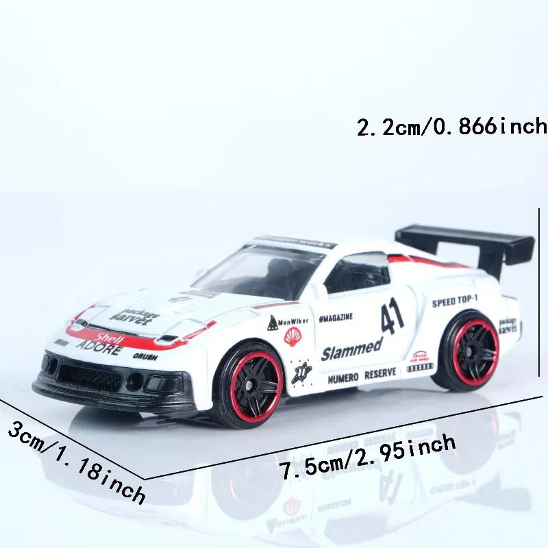 White No.41 "Slammed" Racing Diecast Car - Red Wheel Rim, 1:64 Scale Model, Pull Back Toy, Collectible for Car Enthusiasts & Kid - view 6