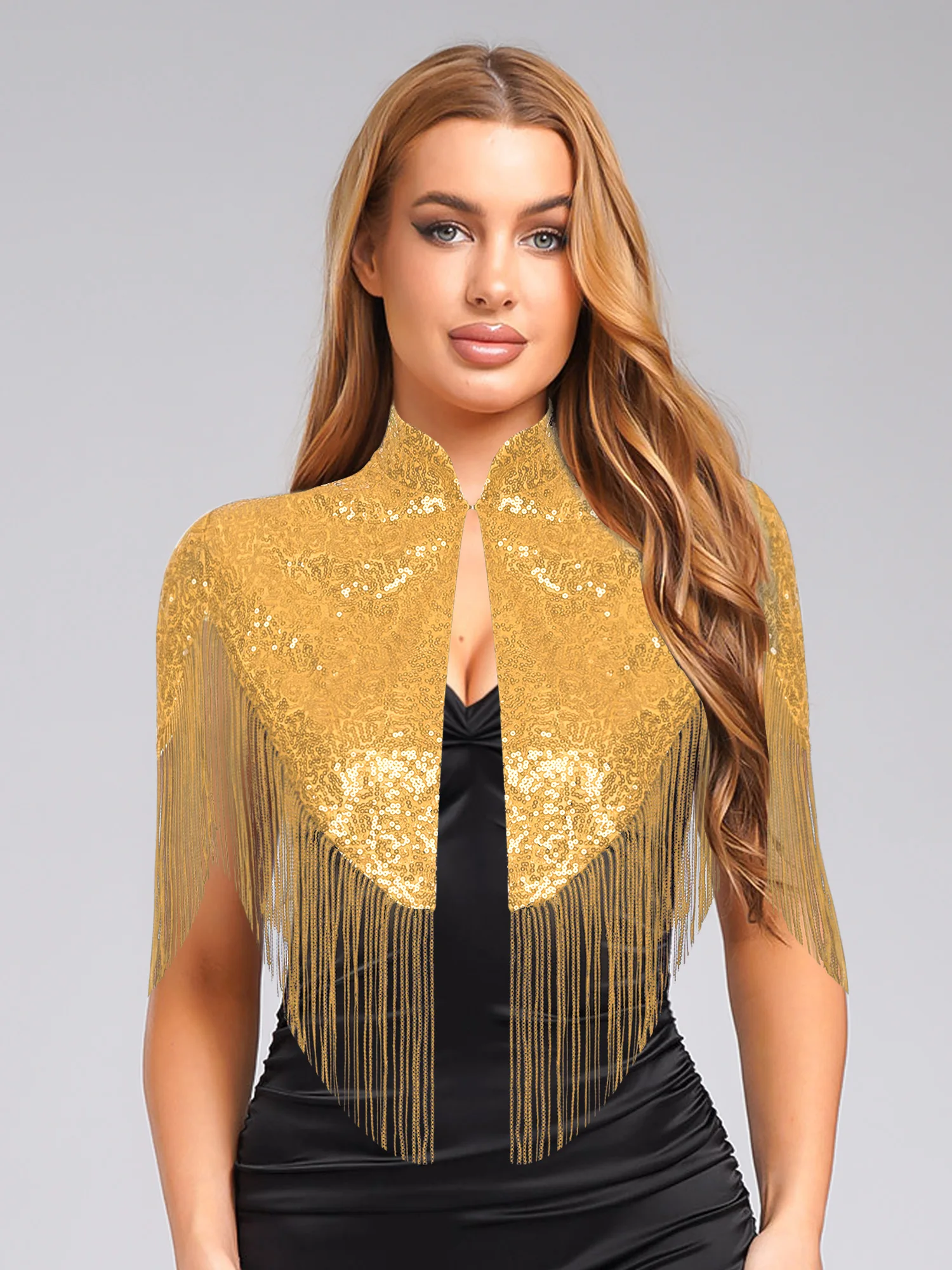 Envolturas nupciales para mujer, capa para fiesta de cóctel, chal con flecos, Bolero de lentejuelas, chal de noche para Festival, disfraz Rave, accesorios de boda