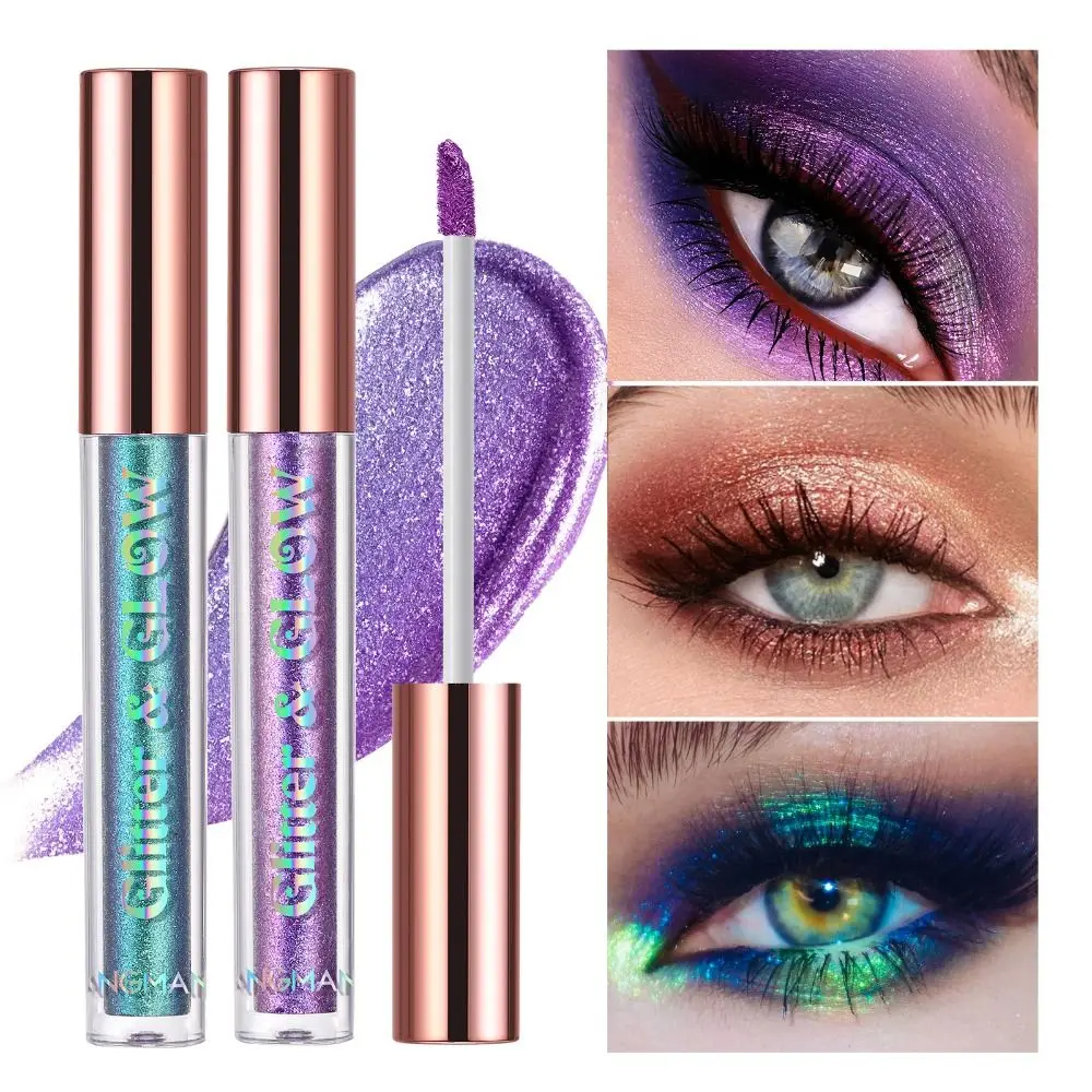 Sombra de ojos líquida con purpurina, resaltador de larga duración, Diamante nacarado, sombra de ojos cosmética, lentejuelas, fiesta, 10 colores