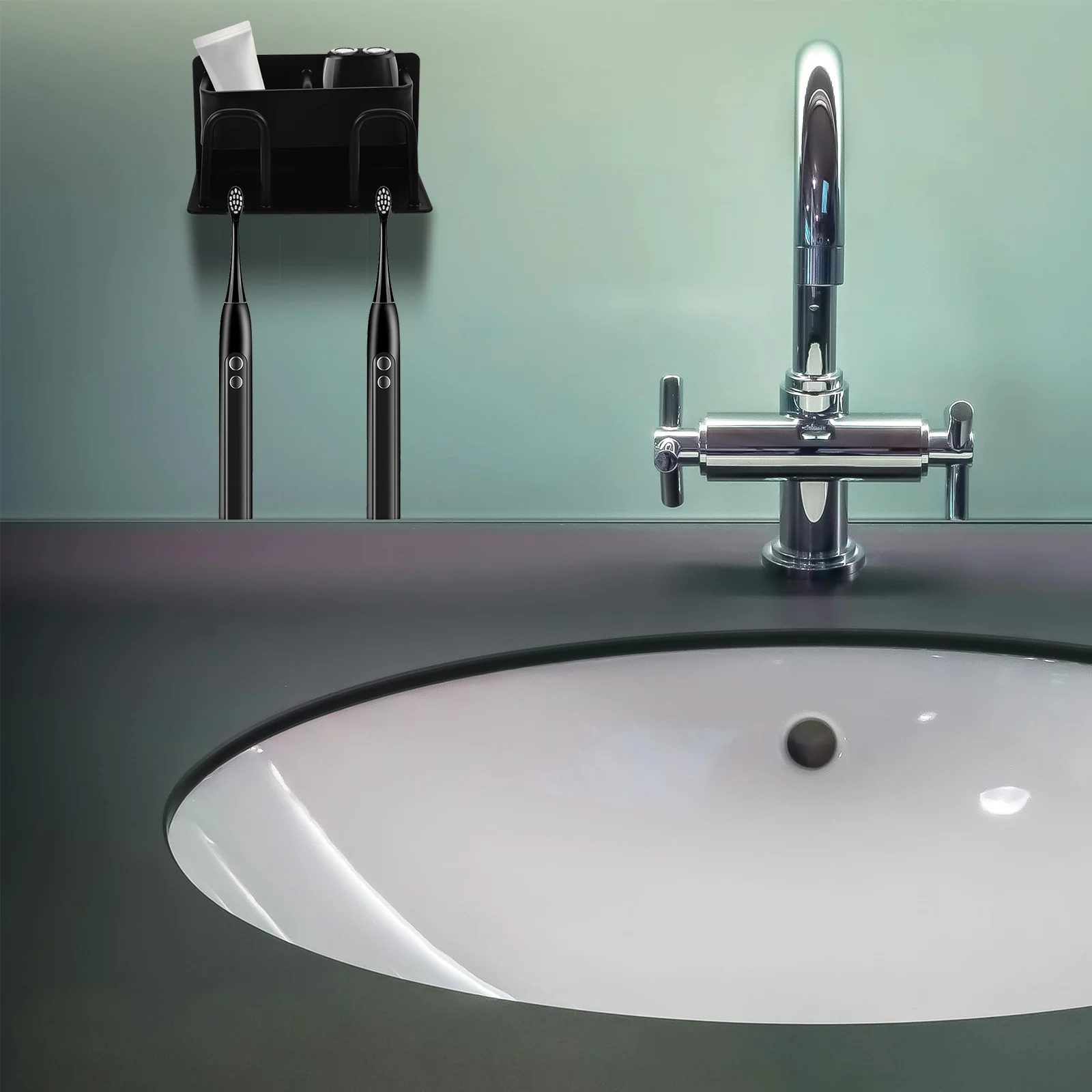 

Wall Mounted Toothbrush Holder Adhesive Storage Rack For Bathroom Kitchen Office Aluminum Organizer Shelf Razor Holder