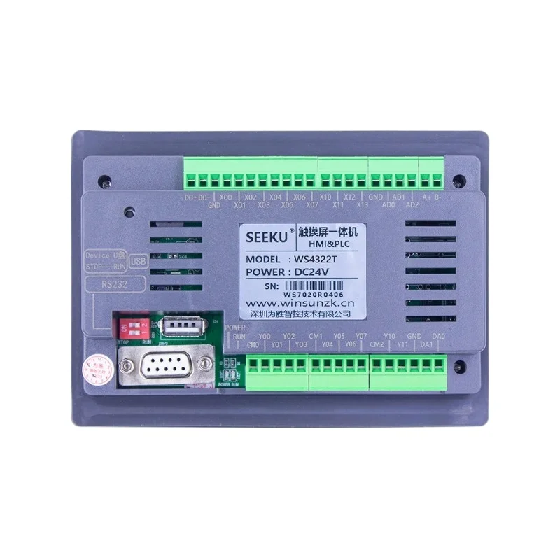Seeku WS4322 4312 4320 Transistor Relé Saída HMI PLC 4.3 Polegadas Controlador de Tela Sensível Ao Toque Painel Integrado