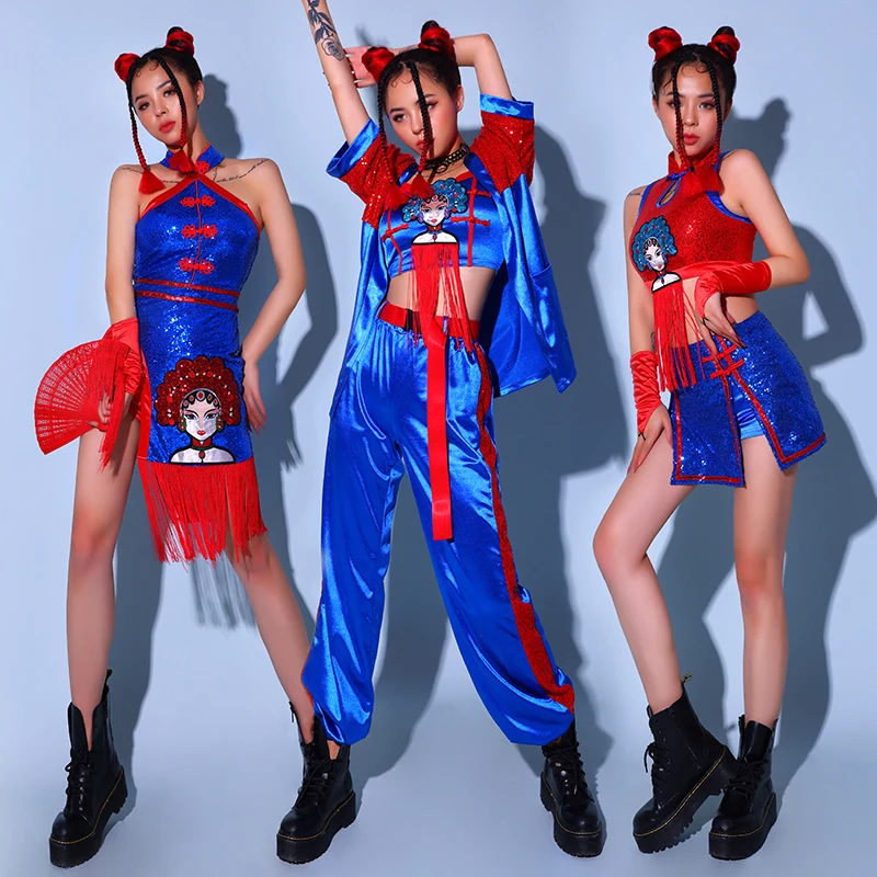 

Promotional Bar DS Performance Clothes New Vintage National Trend Dance Team Jazz Commercial Performance Show Stage Women's Wear