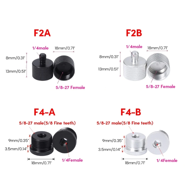 SZYA Aluminium Microfoon Schroef Stevige 1/4 5/8 Adapters TZ 24A TZ 24B TZ 25A