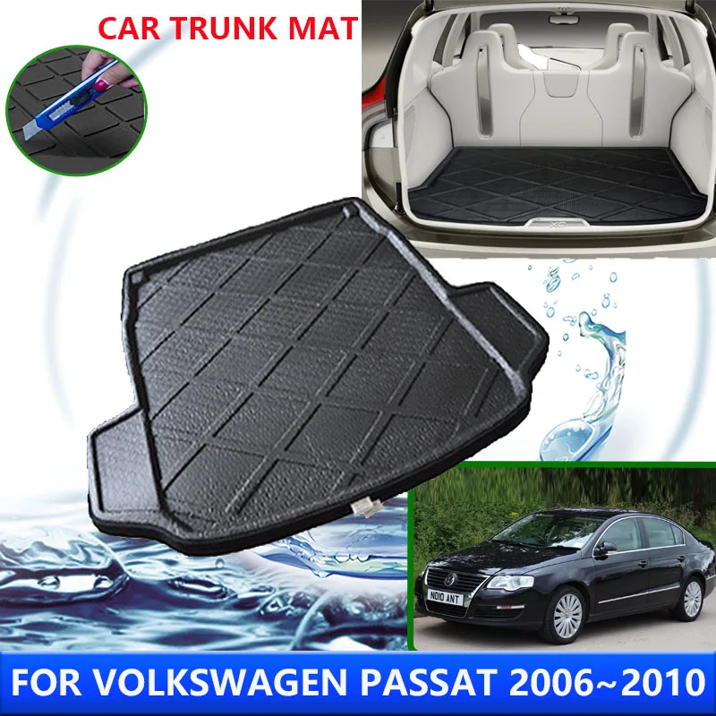 For Volkswagen Passat VW B6 2006~2010 2007 2008 2009 Car Rear Trunk Protector Pads Waterproof Liner Anti-Fouling Mat Accessories