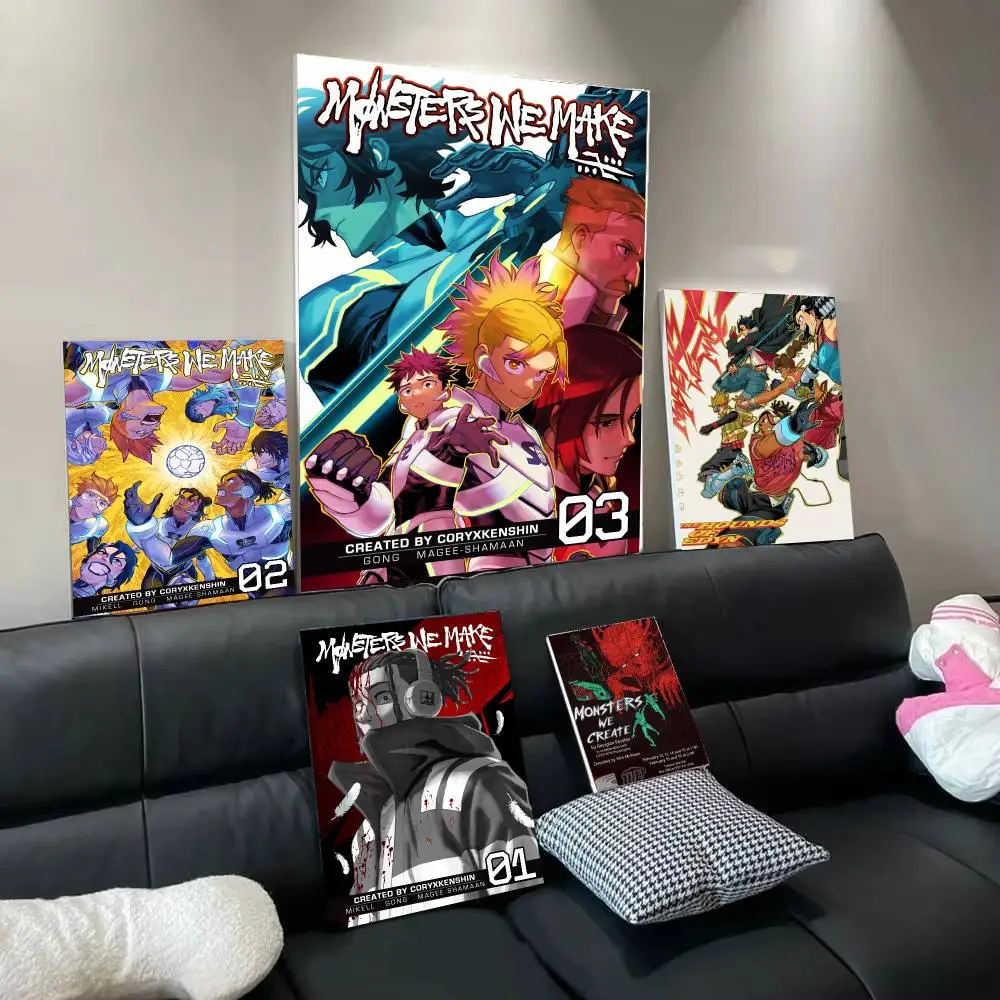 Retro Anime M-Monsters We Make Poster Wall Art Poster Print Decorative Artwork for Bedroom Living Room Office Home Decoration