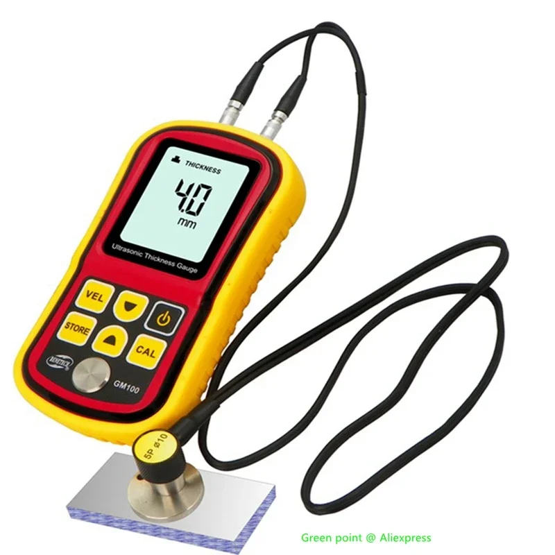 5PCS Intelligent Handhold GM100 Ultrasonic Thickness Gauge LCD Backlight Display For Measurement Thick Measuring Sound Velocity