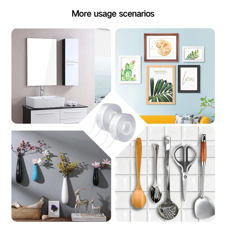 Nastro Nano nastro biadesivo nastro impermeabile senza tracce per adesivo in Gel per rubinetto del lavandino della cucina del bagno