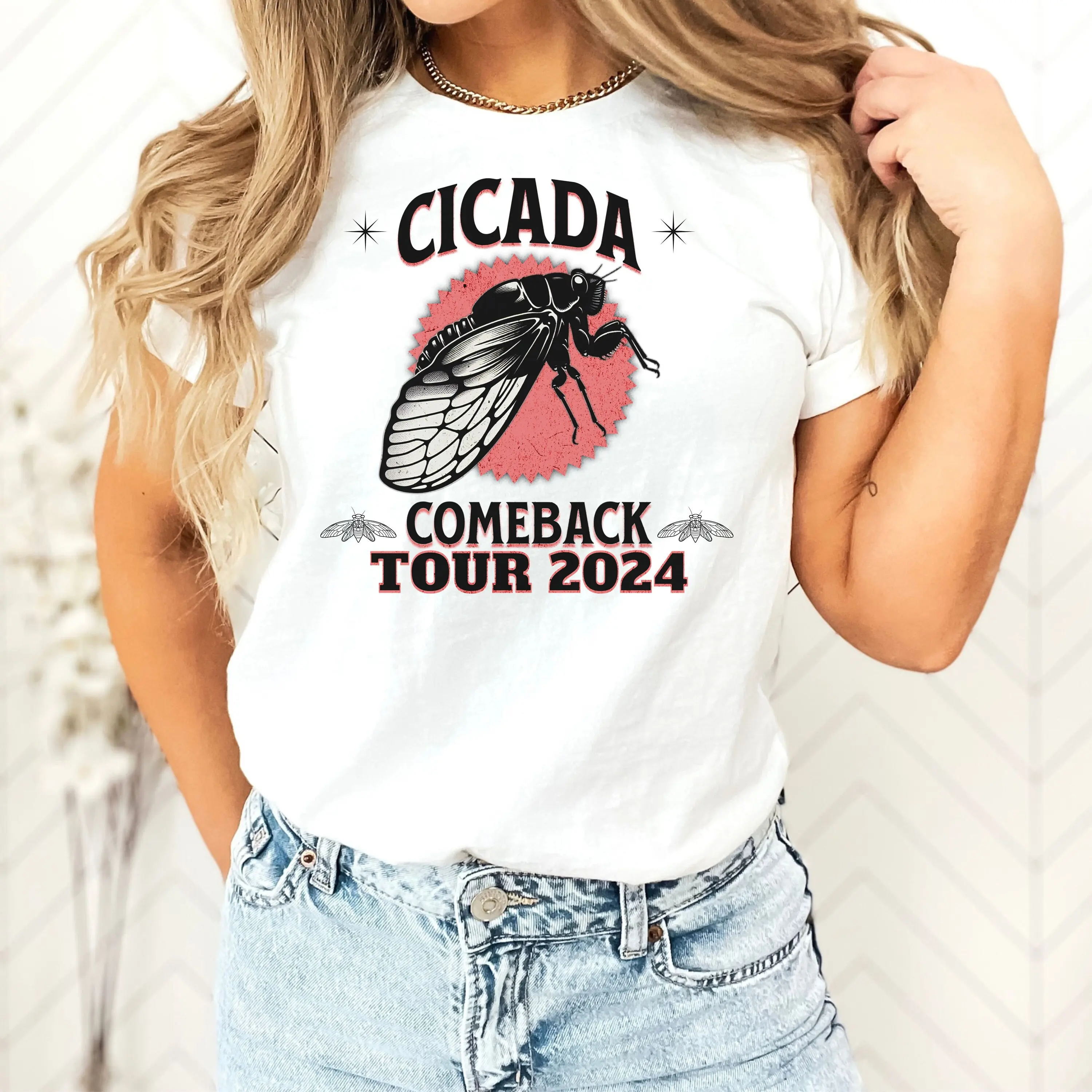 Cicada T Shirt 2024 Year of the Cicadas Insect Lover Bug Funny Summer Brood