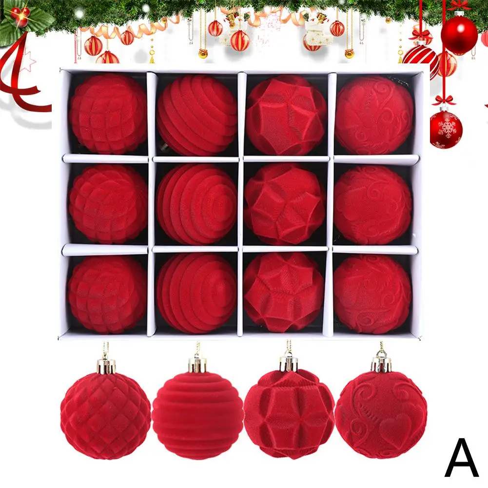 Velvet Balls Christmas Decorations Christmas Ball Ornaments Tree Ball Sturdy Vivid Colors Velvet Balls For Christmas Trees