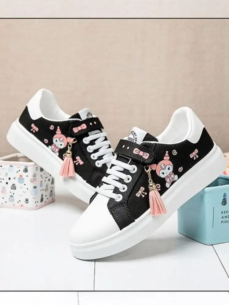 Sanrio Girl Canvas Shoe Kuromi Girl Hello Kitty Kawaii Children Ventilation Sneakers Flat Shoes Casual Shoes Cartoon Non-Slip