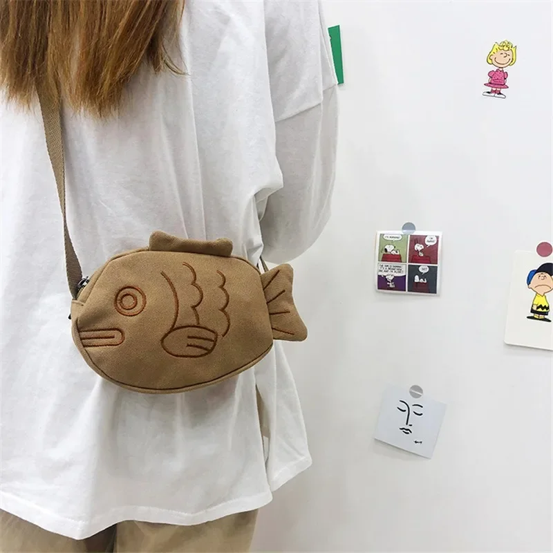 Cartoon Cute Japanese Taiyaki Fashion Backpack Women\'s Bag Messenger Bag Shoulder Bags Coin Purse Women Crossbody Bag