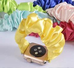 Correa Scrunchie para Apple watch, banda elástica ajustable de 41mm, 45mm, solo Loop de 42/44mm, 40/38mm para iWatch series 7, 6, 5, 4, pulsera